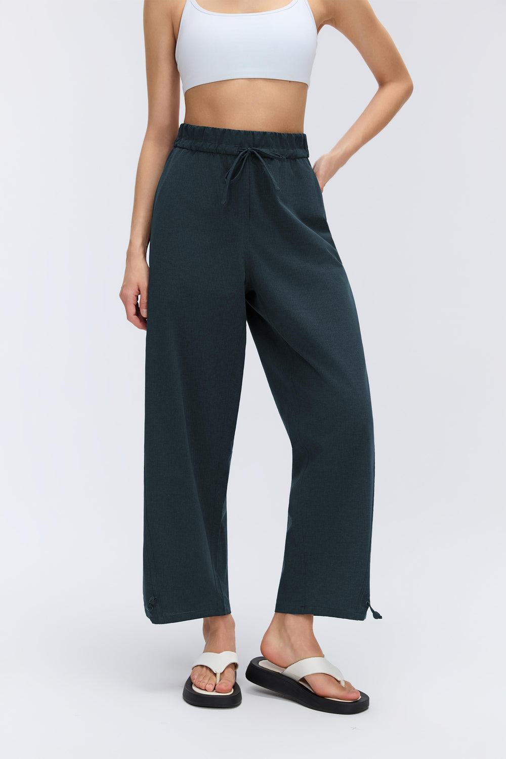 2-in-1 Cooling, Breathable & Wrinkle-Free Ease Trousers With Adjustable Waistband & Pockets