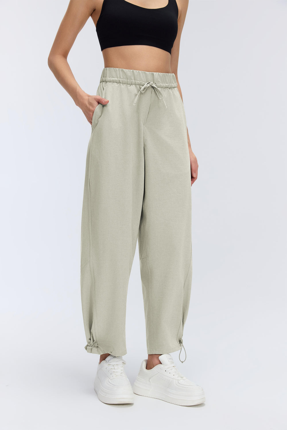 2-in-1 Cooling, Breathable & Wrinkle-Free Ease Trousers With Adjustable Waistband & Pockets