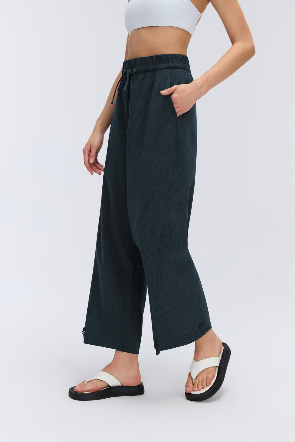 2-in-1 Cooling, Breathable & Wrinkle-Free Ease Trousers With Adjustable Waistband & Pockets