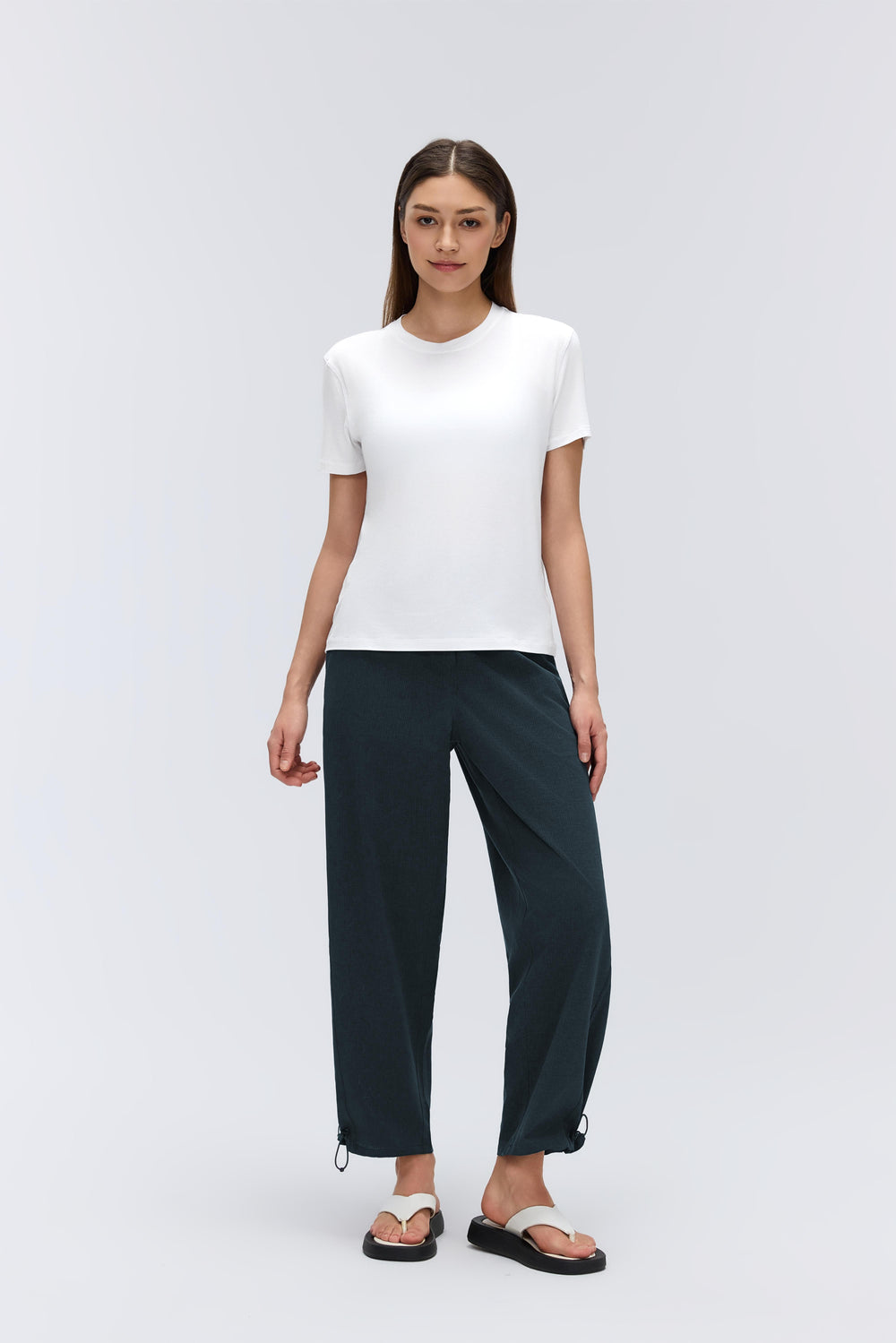 2-in-1 Cooling, Breathable & Wrinkle-Free Ease Trousers With Adjustable Waistband & Pockets