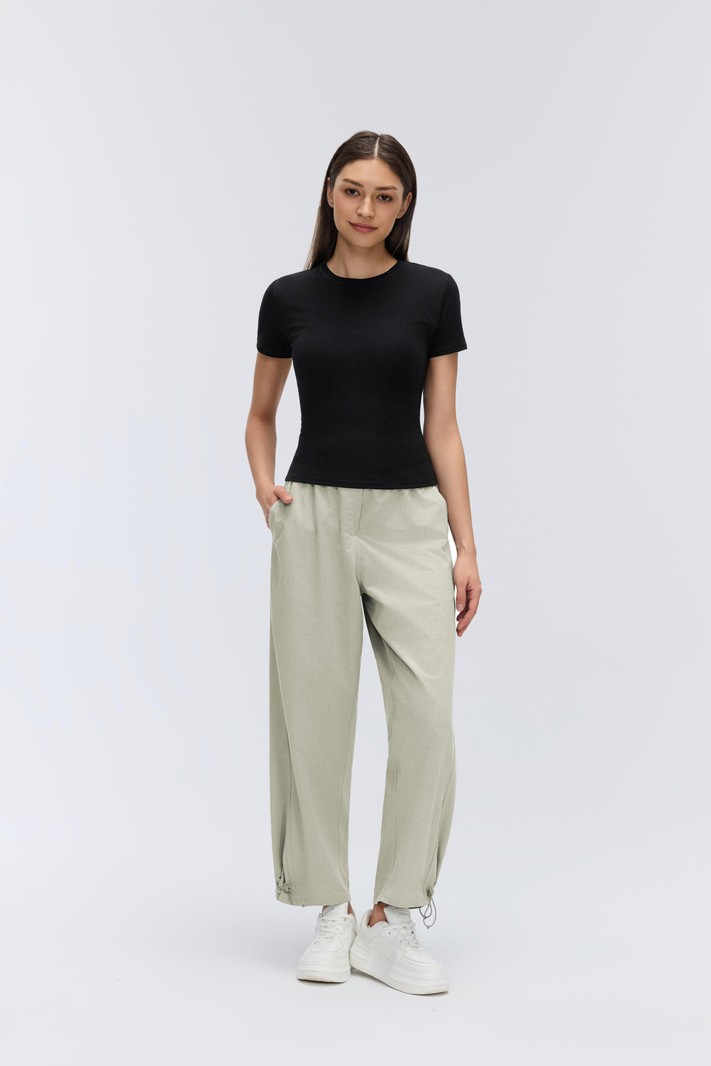 2-in-1 Cooling, Breathable & Wrinkle-Free Ease Trousers With Adjustable Waistband & Pockets