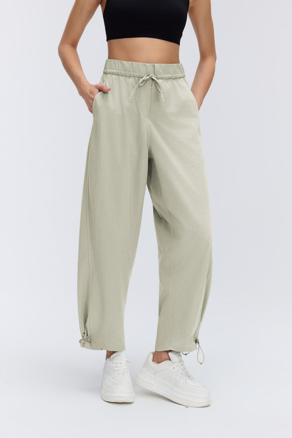 2-in-1 Cooling, Breathable & Wrinkle-Free Ease Trousers With Adjustable Waistband & Pockets