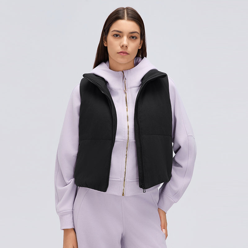 Waterproof, Light & Breathable Warm Plush Vest With Pockets
