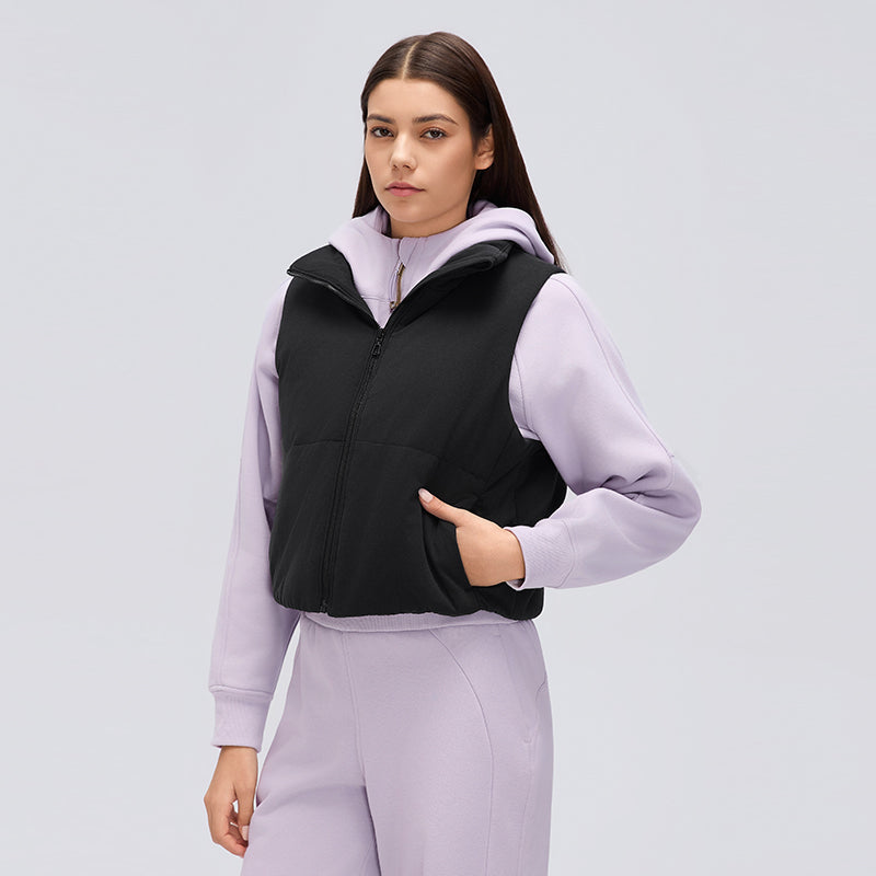 Waterproof, Light & Breathable Warm Plush Vest With Pockets
