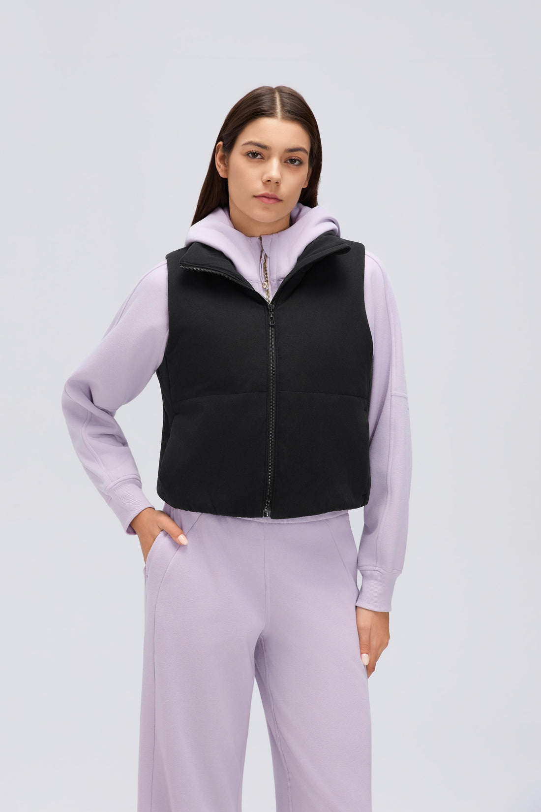 Waterproof, Light & Breathable Warm Plush Vest With Pockets