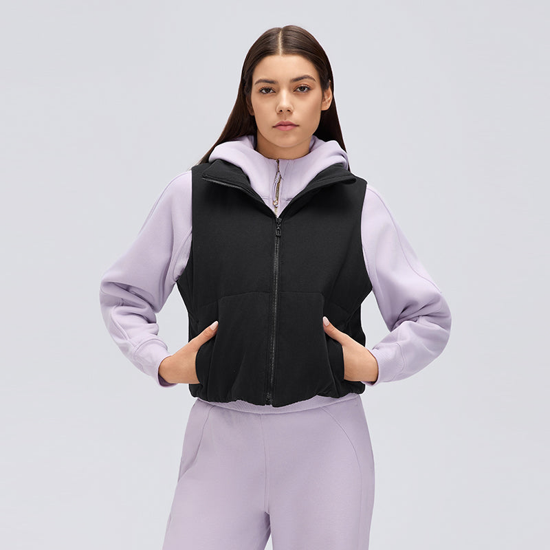 Waterproof, Light & Breathable Warm Plush Vest With Pockets