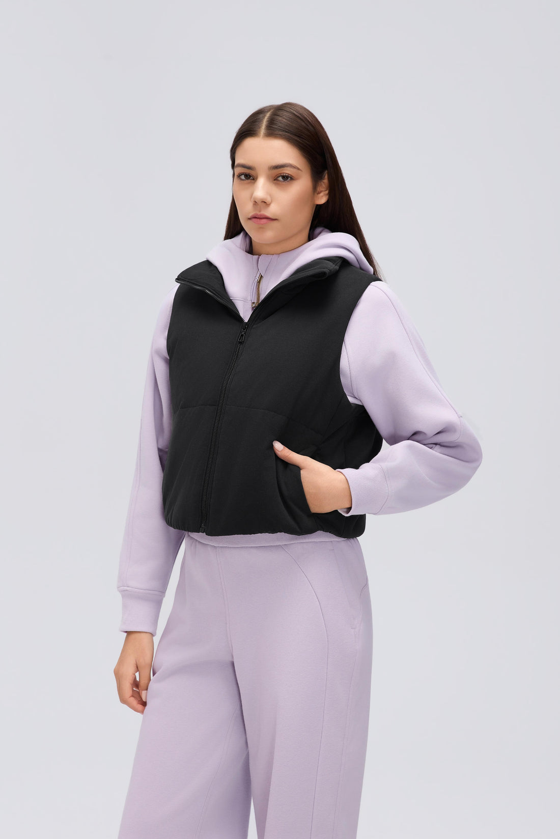 Waterproof, Light & Breathable Warm Plush Vest With Pockets