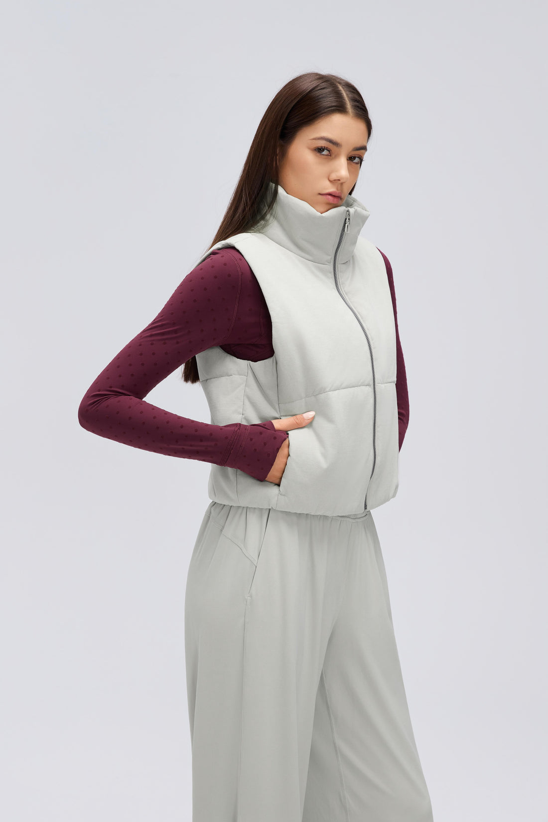 Waterproof, Light & Breathable Warm Plush Vest With Pockets